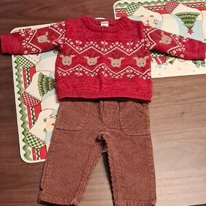 Carter's Red and Brown Kids Matching Set